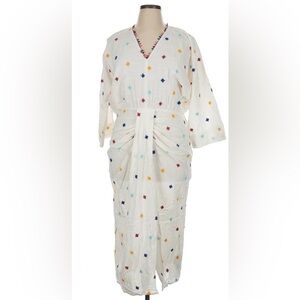 Zara Sahani Embroidered Cotton Midi Dress NWT